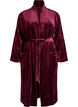Robe in soft velour with pockets, Dark Bordeaux, Packshot image number 0
