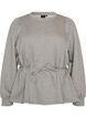 Blouse with tie and puff sleeves, Grey, Packshot image number 0
