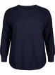 Pullover in organic cotton with texture pattern, Navy Blazer, Packshot image number 0