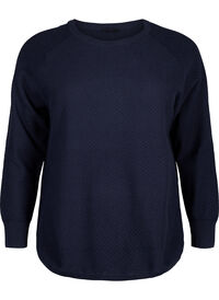 Pullover in organic cotton with texture pattern