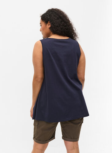 Cotton top with rounded neckline, Night Sky SUMMER, Model image number 1