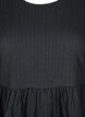 Short dress with texture and 3/4 sleeves, Black, Packshot image number 2