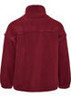 Teddy jacket with eyelet embroidery trim and high collar, Red, Packshot image number 1