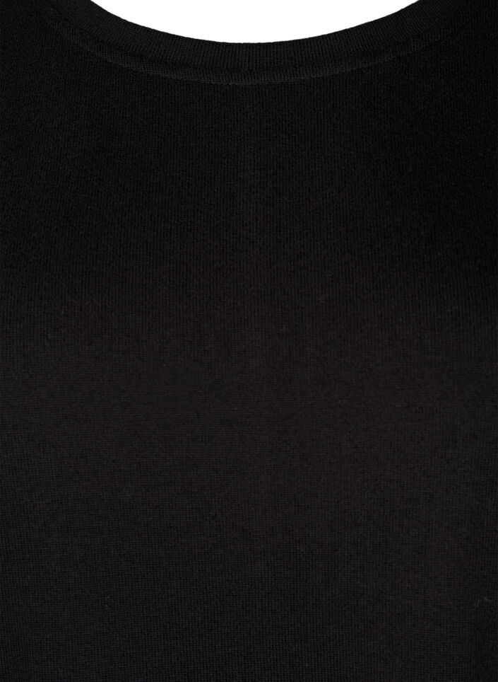 Solid coloured blouse with pearls, Black, Packshot image number 2