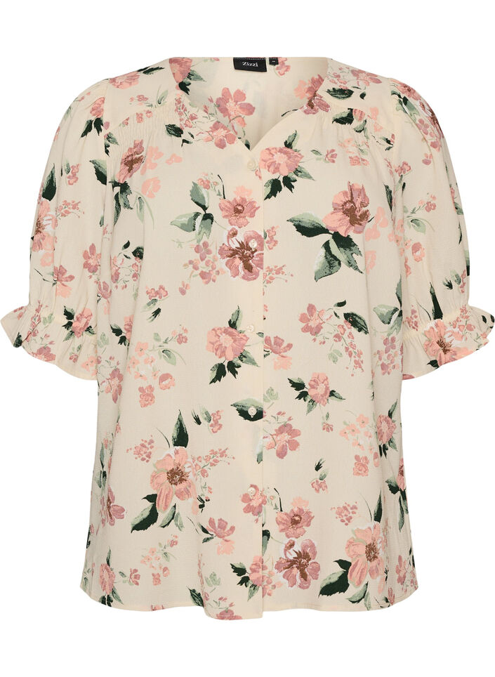 Shirt blouse with 1/2 sleeves, Red, Packshot image number 0