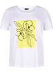 Cotton T-shirt with a motif, B. White w. Sulphur, Packshot image number 0