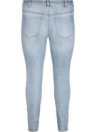 High-waisted Amy jeans with decorative rhinestones, Light blue, Packshot image number 1