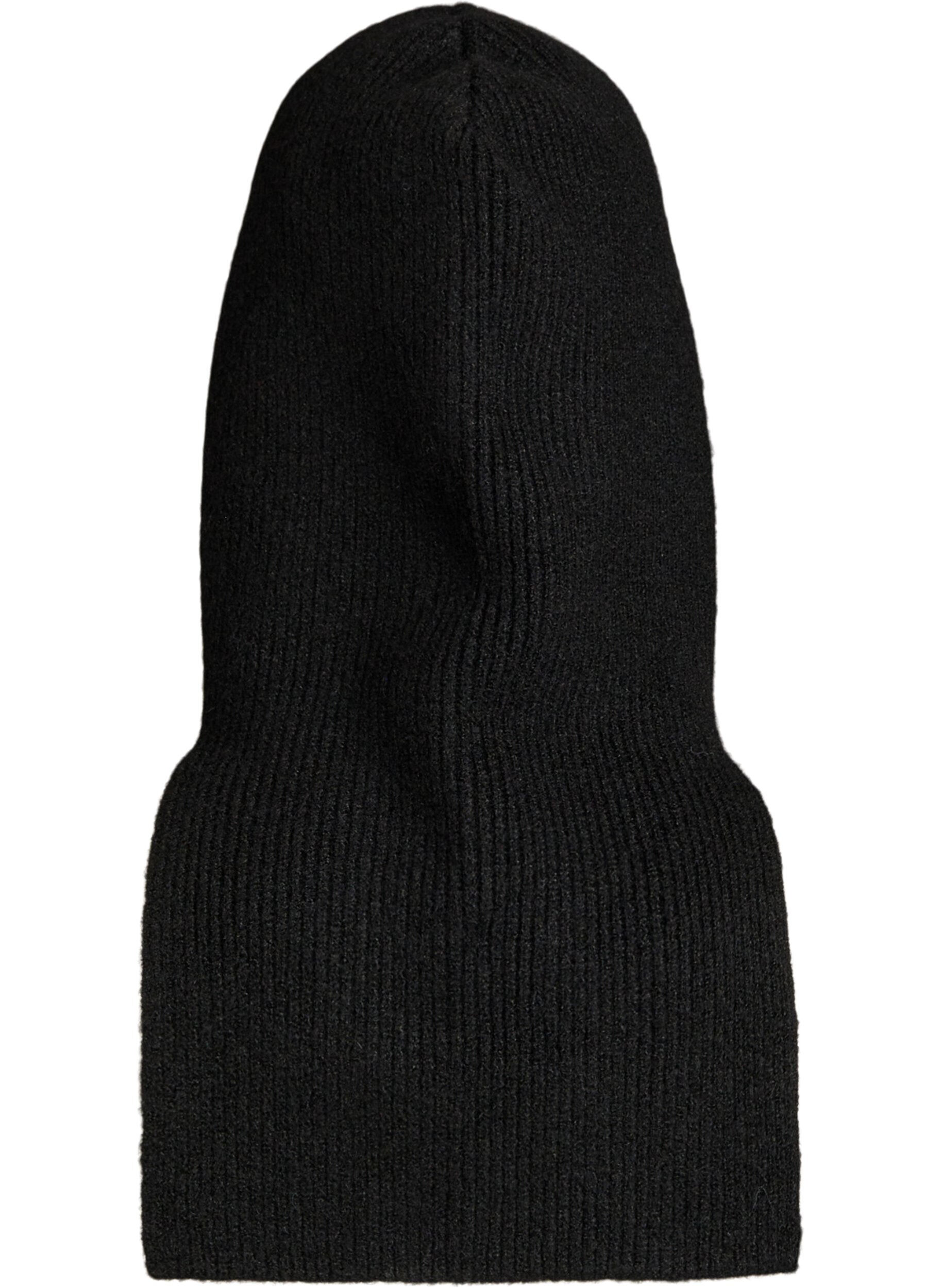 Zizzifashion Rib-knitted balaclava with zipper, Black, Packshot image number 1