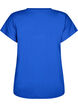 Loose training t-shirt with v-neck, Blue, Packshot image number 1