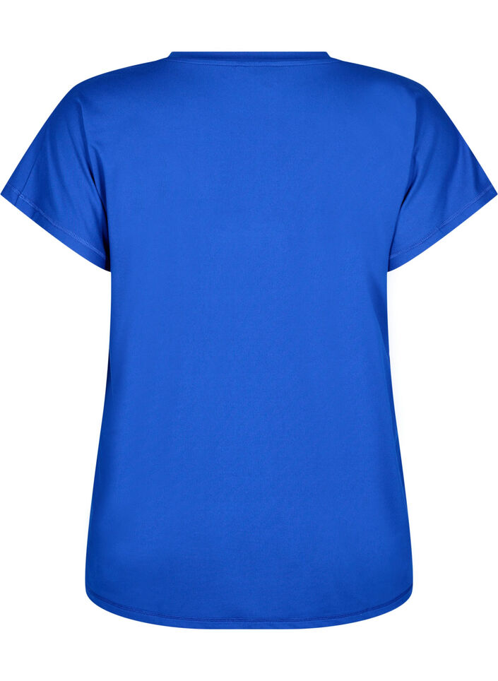 Loose training t-shirt with v-neck, Blue, Packshot image number 1