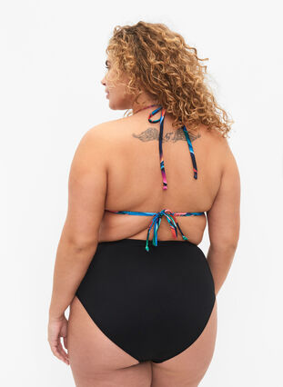 Bikini bottoms with high waist, Black, Model image number 1