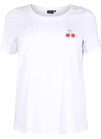 Cotton t-shirt with embroidered cherry