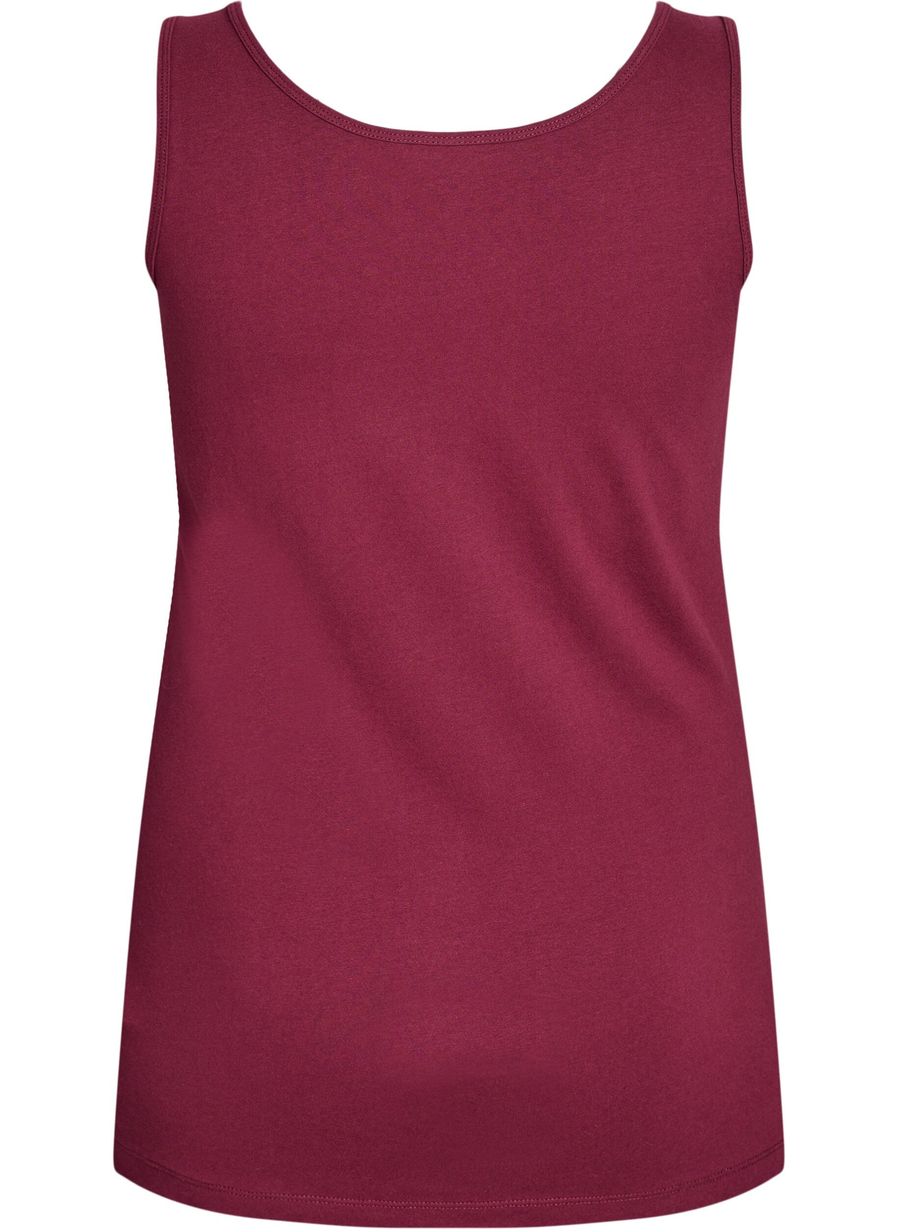 ZizzifashionSolid color basic top in cotton, Dark Bordeaux, Packshot image number 1