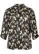 Patterned shirt with a stand-up collar and 3/4-sleeves, Black, Packshot image number 0