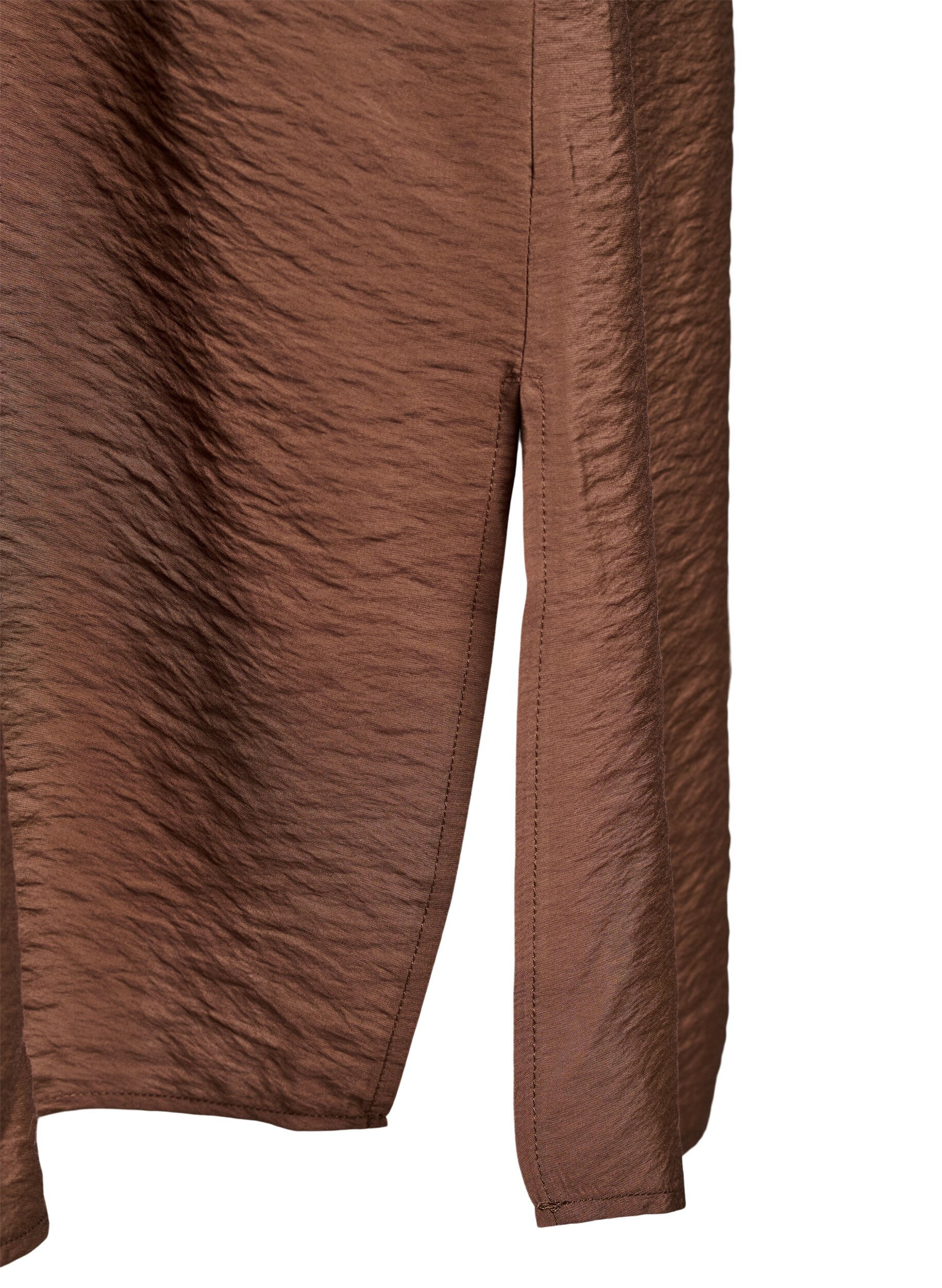 Zizzifashion V-neck dress in viscose, Brown, Packshot image number 3