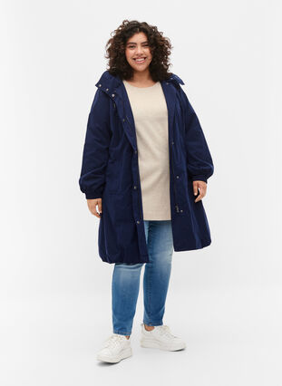 Jacket with hood, Peacoat, Model image number 3