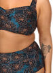 Bikini top with padding and print, Petrol, Model image number 2