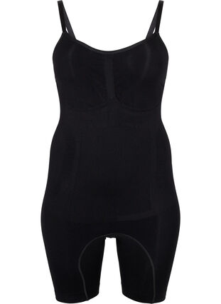 Shapewear bodysuit with opening at the bottom, Black, Packshot image number 0