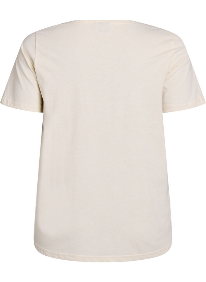 FLASH - T-shirt with print, Beige, Packshot image number 1