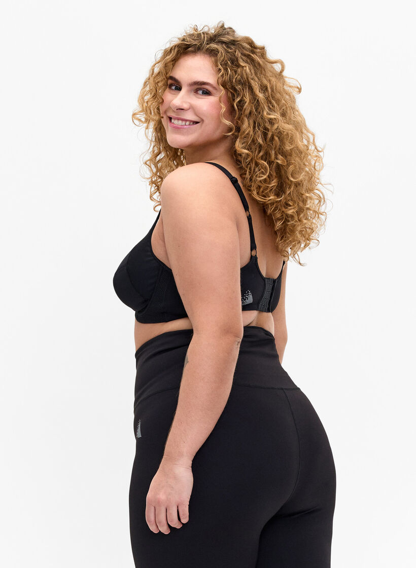CORE, HIGH SUPPORT WIRE BRA - Sports bra with wire, Black, Model