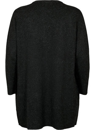Ribbed Knit Cardigan with Pockets, Dark Grey Melange, Packshot image number 1