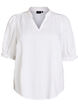 Blouse in linen and viscose with 1/2 sleeves, White, Packshot image number 0