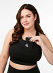 Sports bra with front pocket, Black, Model image number 3