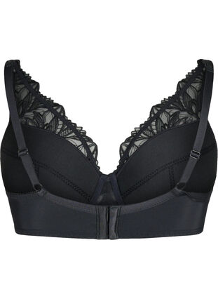 Padded lace bra with underwire, Black, Packshot image number 1