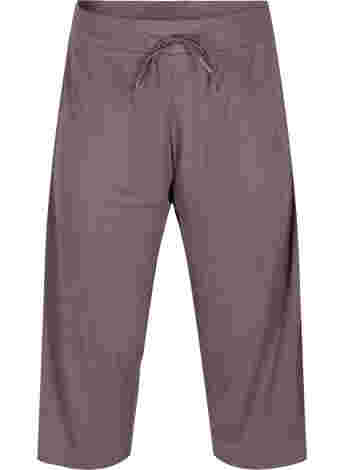 Loose culotte trousers in rib fabric