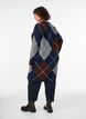 Knitted dress with large check pattern, Blue, Model image number 2