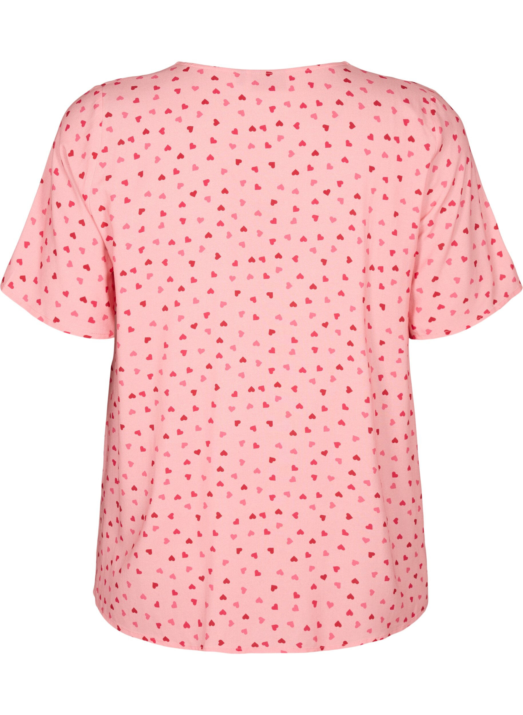 Zizzifashion Printed viscose nightshirt, Rose, Packshot image number 1