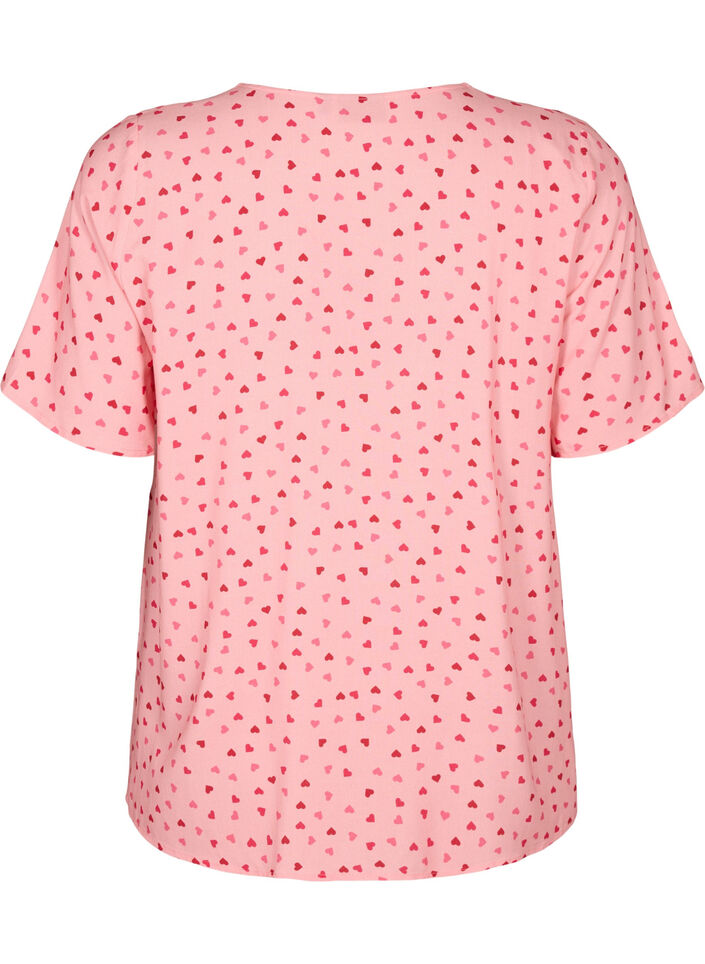 Printed viscose nightshirt, Rose, Packshot image number 1