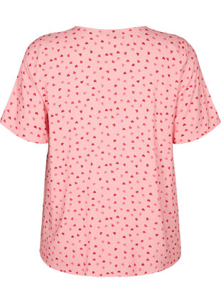 Printed viscose nightshirt, Pink Icing W. hearts, Packshot image number 1