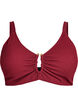 Textured bikini top with gold detail, Red, Packshot image number 0