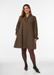 Checked cotton dress with ruffle details, Brown, Model image number 1
