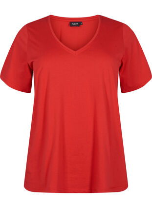 FLASH - T-shirt with v-neck, High Risk Red, Packshot image number 0