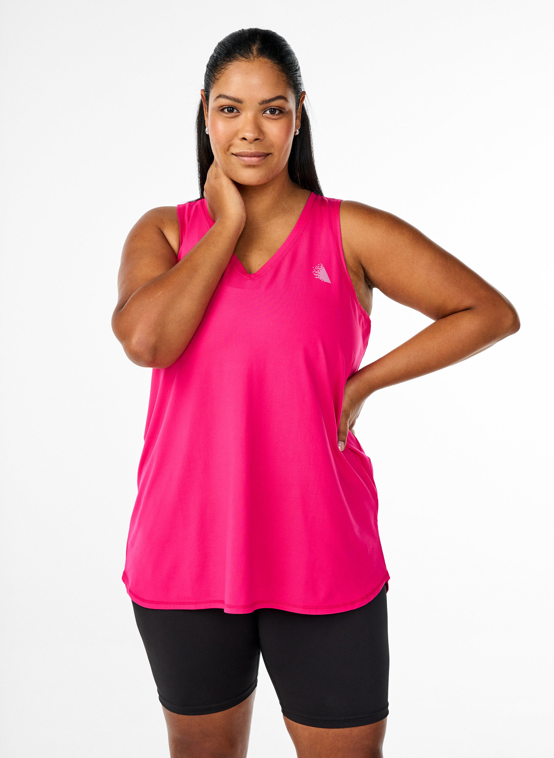 Zizzifashion Workout top with v-neck, Pink, Model image number 0