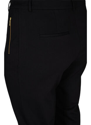 Tight-fitting trousers with pockets and a zipper, Black, Packshot image number 3