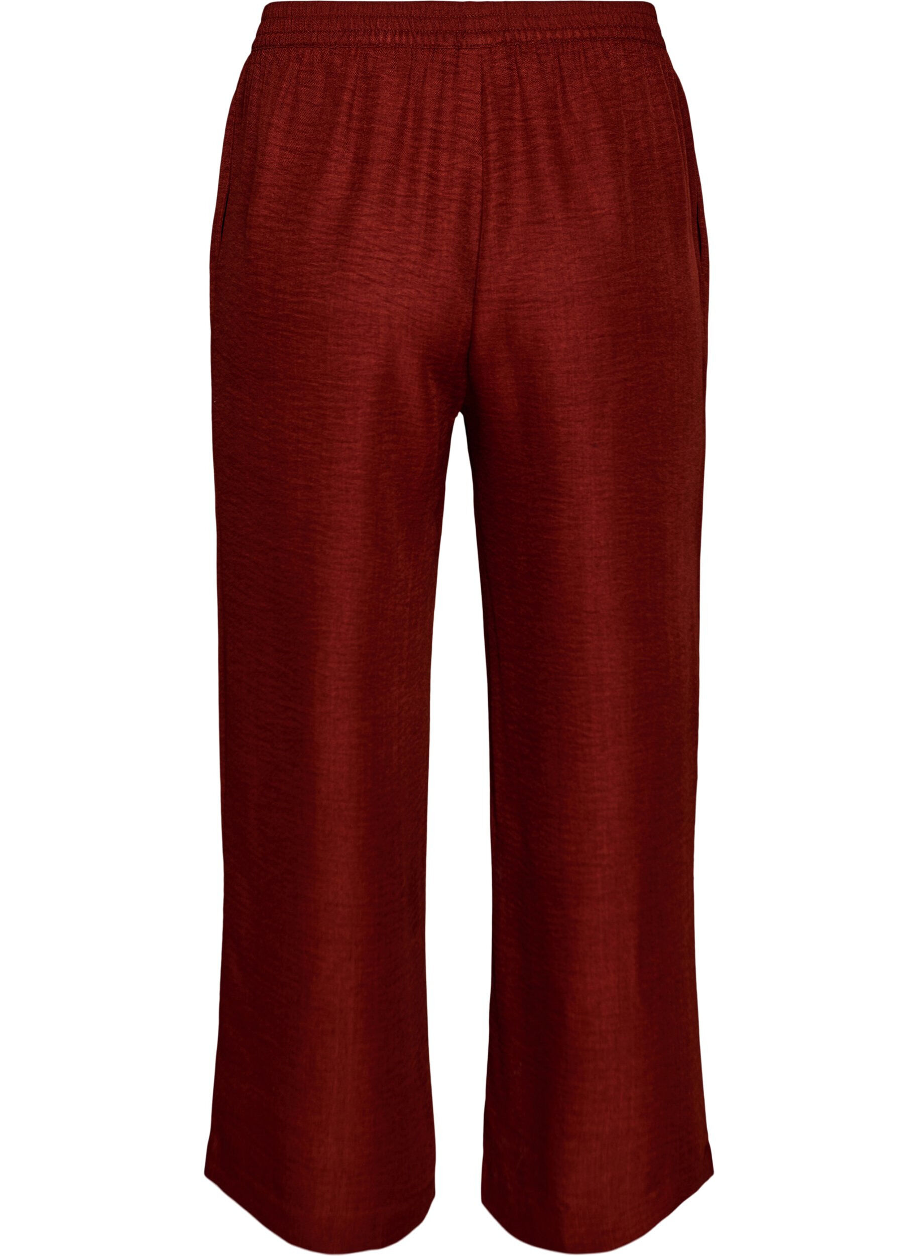 ZizzifashionLoose trousers with elasticated waistband and pockets, Red, Packshot image number 1