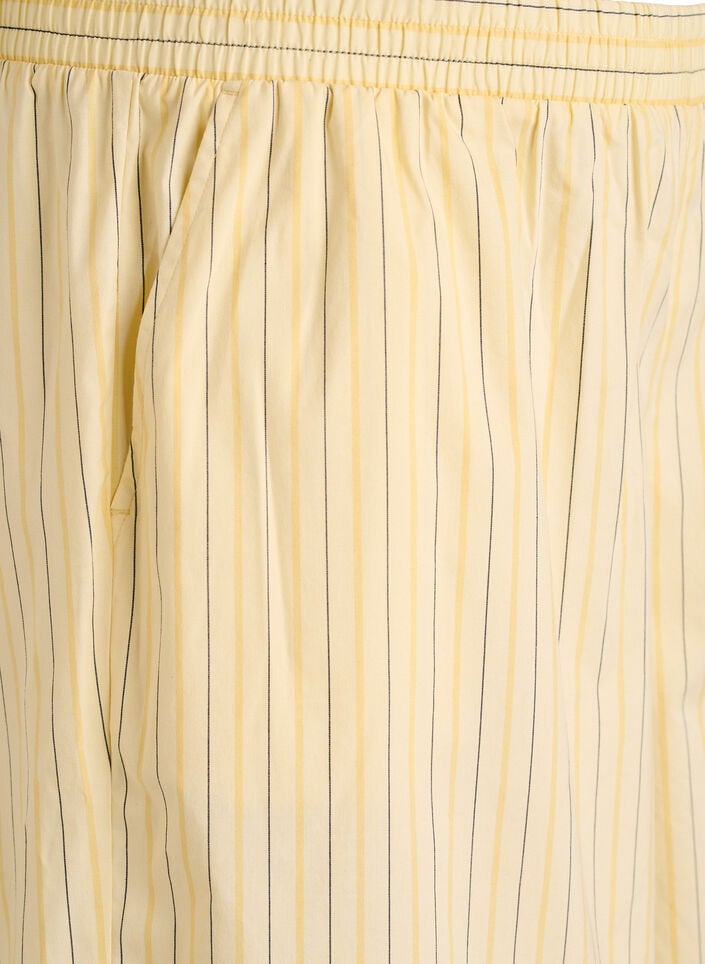 Striped high-waisted shorts with a loose fit, Yellow, Packshot image number 2