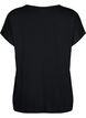 Short-sleeved viscose t-shirt with print, Black W. Lips, Packshot image number 1