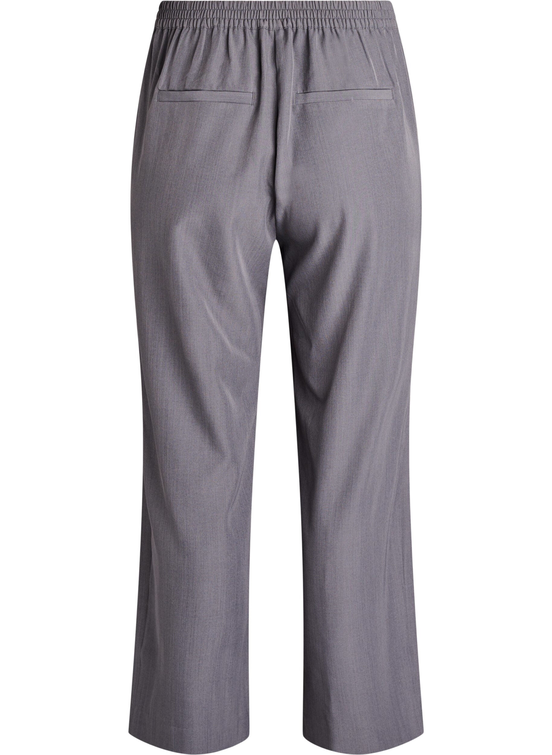 Zizzifashion High-waisted tailored trousers with wide legs, Grey, Packshot image number 1