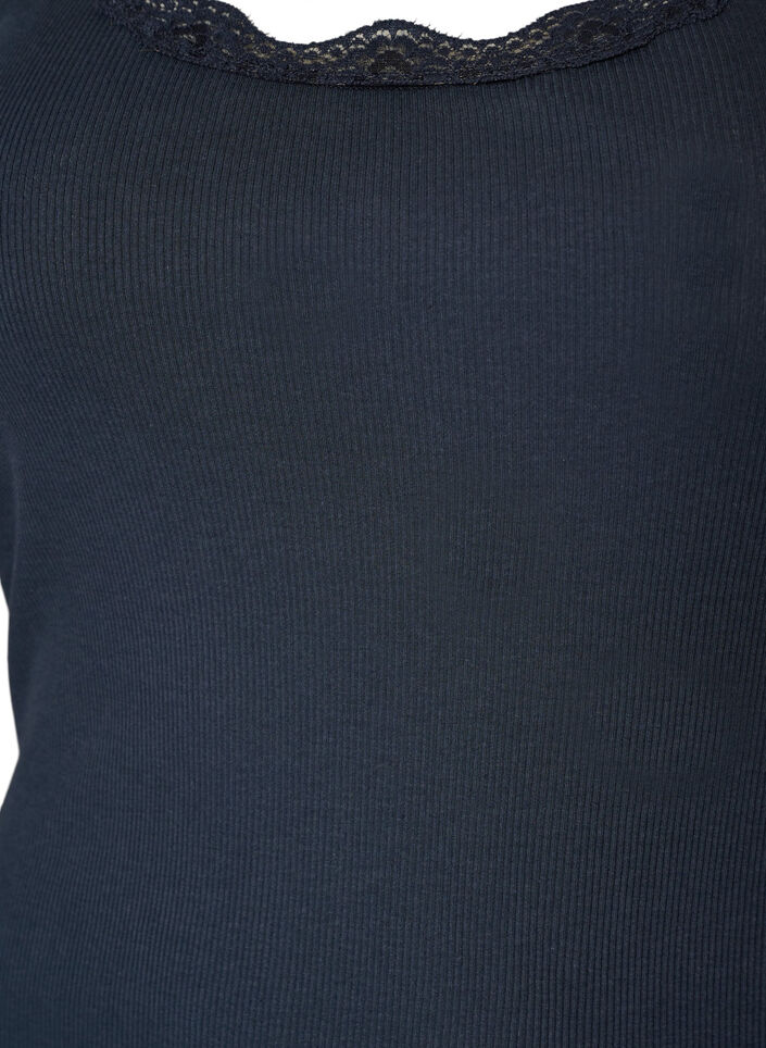Top with lace trim, Blue, Packshot image number 2