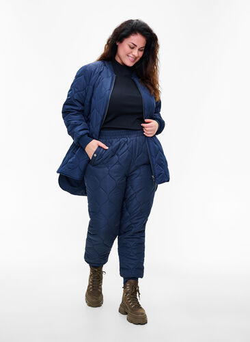 Quilted thermal trousers, Navy Blazer, Model image number 0