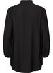 Viscose tunic with ruffles and buttons, Black, Packshot image number 1