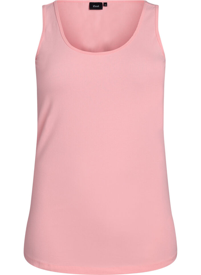 Solid color basic top in cotton, Rose, Packshot image number 0