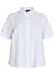 Short-sleeved shirt in linen and viscose, White, Packshot image number 0
