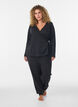 Jersey wrap blouse with a tie-fastening, Black, Model image number 1