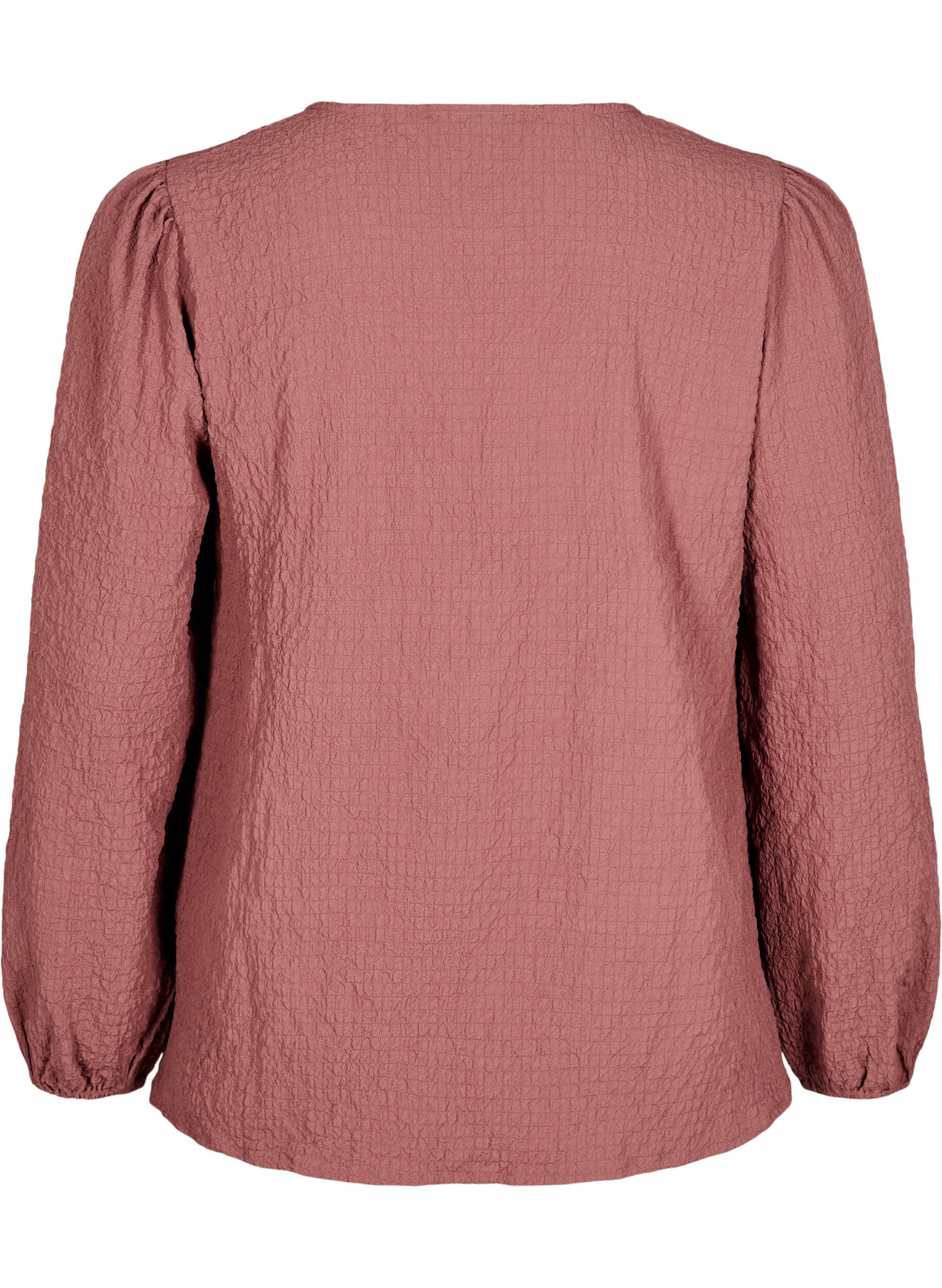 Zizzifashion FLASH - Long-sleeved blouse with round neck, Rose Brown, Packshot image number 1