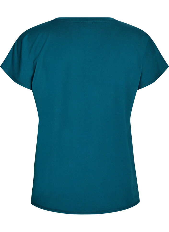 Loose training t-shirt with v-neck, Green, Packshot image number 1